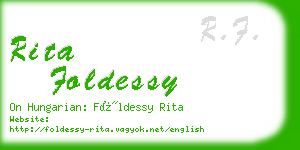 rita foldessy business card